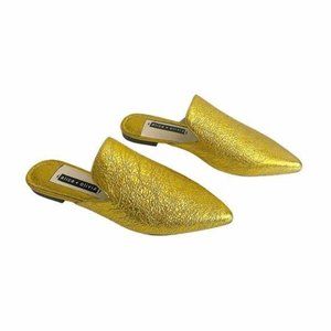 alice + olivia Madalyn Metallic Gold Loafer Mule
